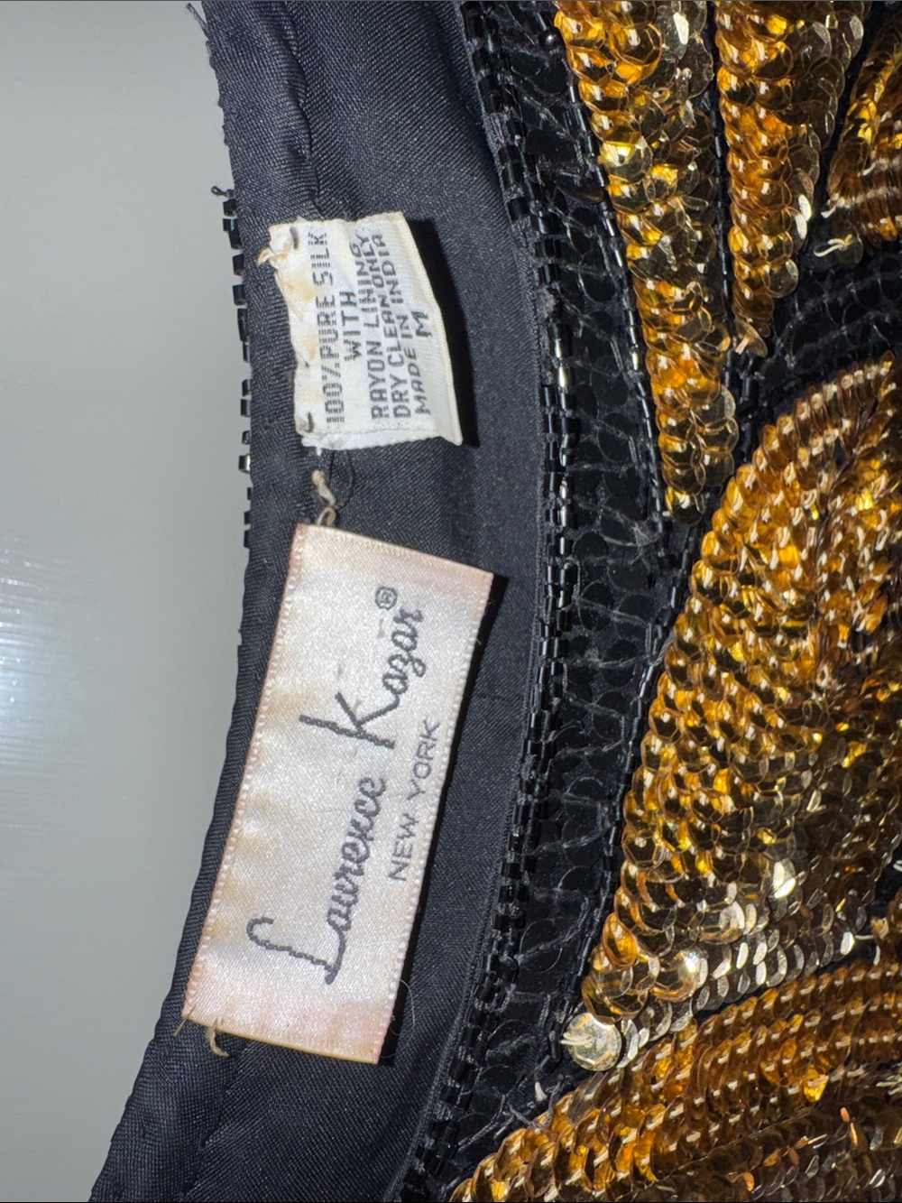 Vintage Ornate Sequin Top in Black & Gold - Picture 9 of 9